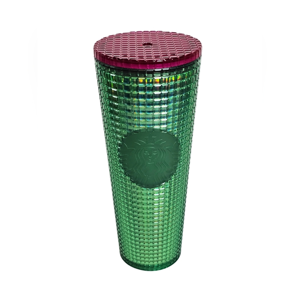 Starbucks 2023 Spring Watermelon Grid Green Iridescent Venti Cold Cup Tumbler